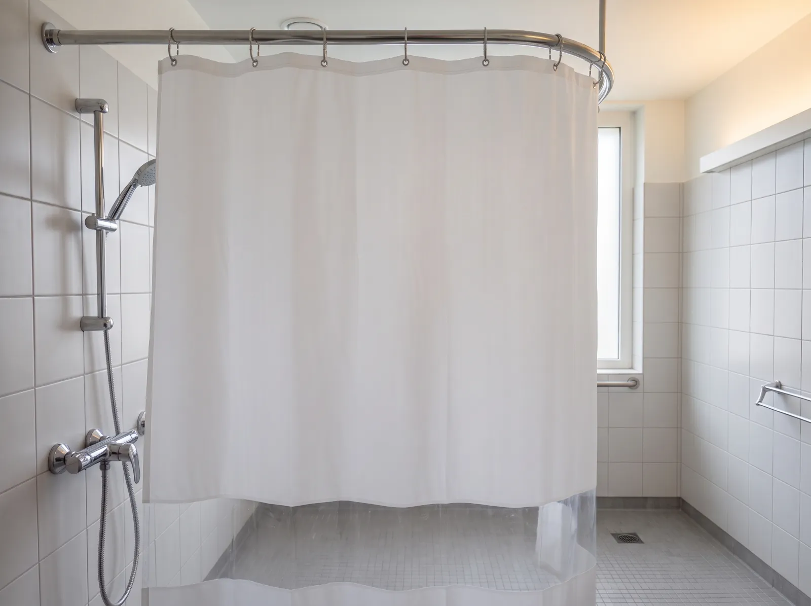 Cortina Baño PVC Control Caída